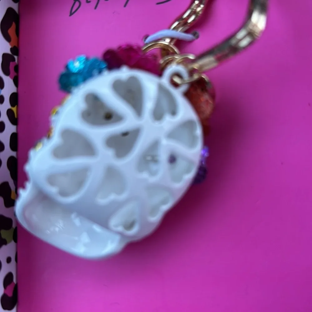 NIB Betsey Johnson Colorful Sugar Skull Keychain/Bag Charm